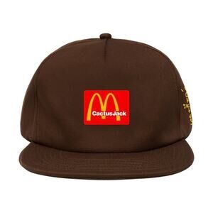 Travis Scott x McDonald's Cactus Jack CJ Arches Brown Snapback Hat Baseball Cap